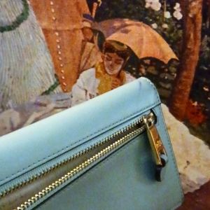 👛👜 Ralph Lauren Iconic Blue&Beige🌼 🌸Vintage Leather Wallet♥️Nice Gift 🎁 💙